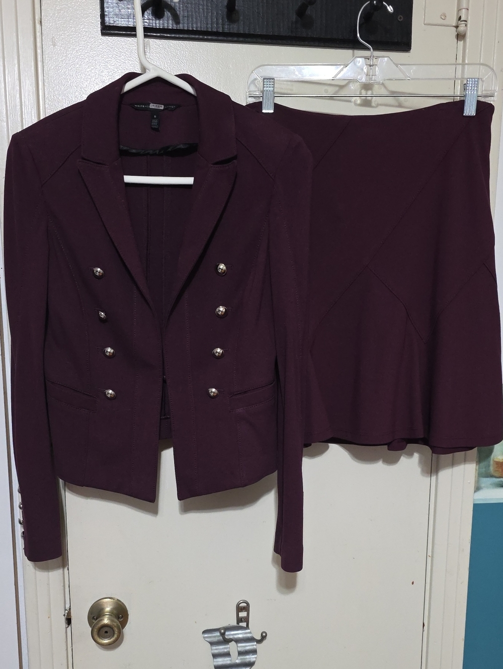 White House Black Market Women's Plum Two-Piece Skirt Suit